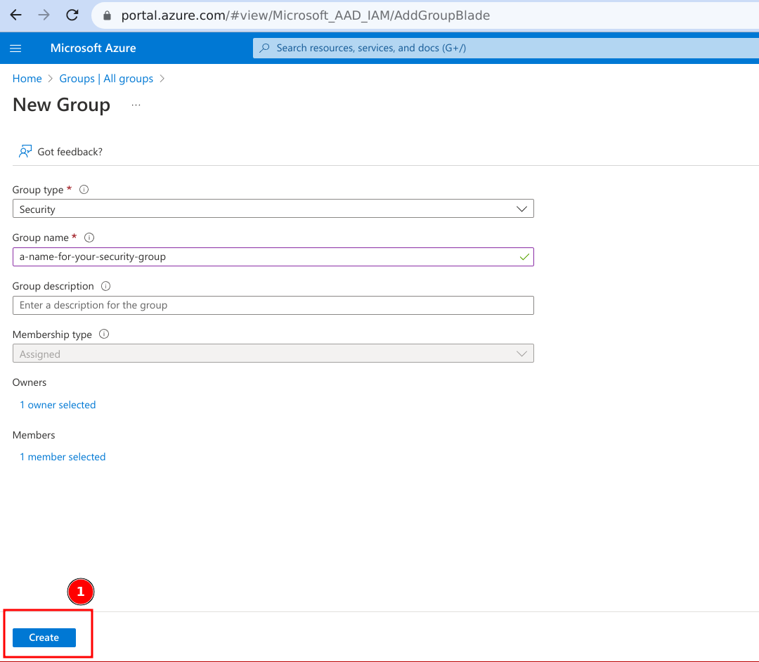 image showing step 7: create the security group