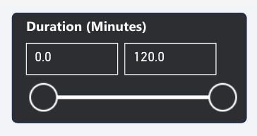 duration (minutes) slicer